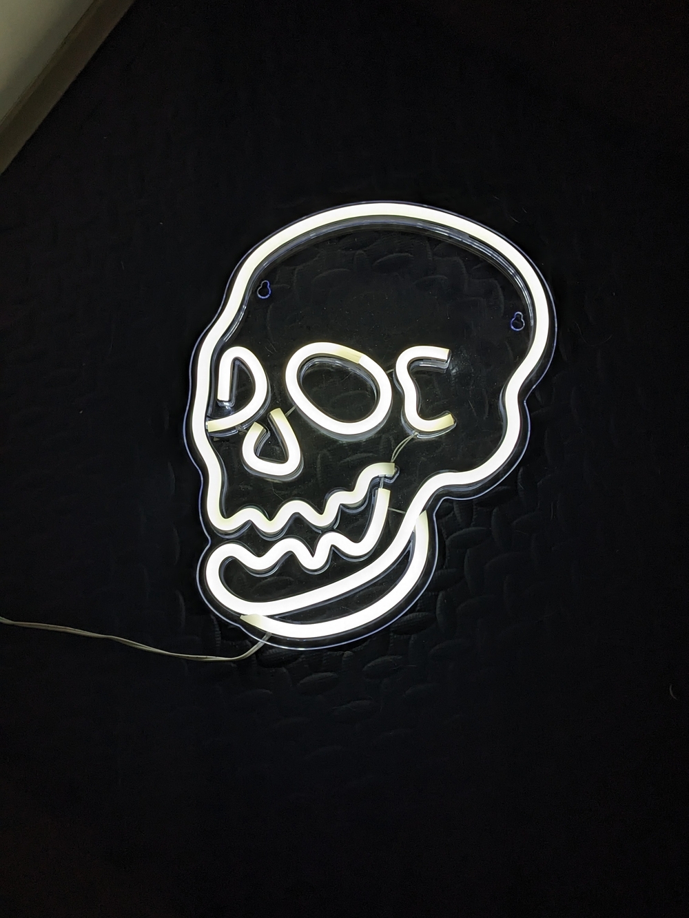 Neon Skull Wall Light - White LED